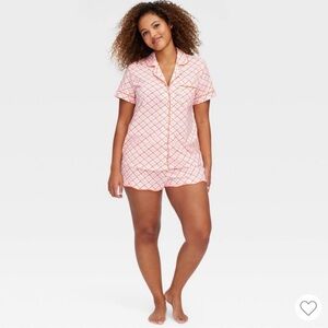 Roller Rabbit x Target Geo Hearts Short Sleeves and Shorts Pajama Set Pink - XS
